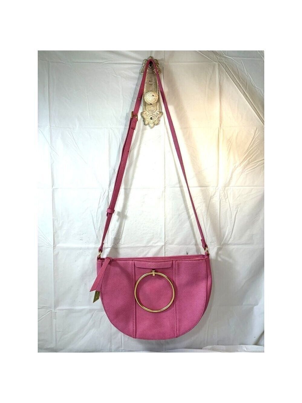 Foley & Corinna Rose Pink Faux Leather Limelight City Crescent Handbag